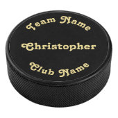 Creëer Custom Monogrammed Player Team Club Name Hockey Puck (3/4)
