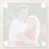 Creëer Custom paar Pas getrouwd foto glas Onderzet Glazen Onderzetter (Achterkant)