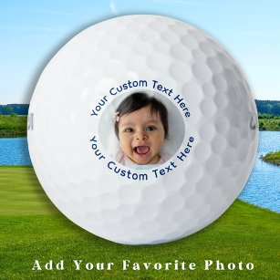 Creëer Custom Photo Golfer Blue Gepersonaliseerde  Golfballen