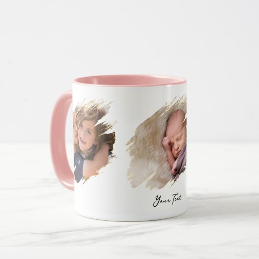 Creëer Custom Photo Text Cool Ringer Tea Coffee Mok (Voorkant links)