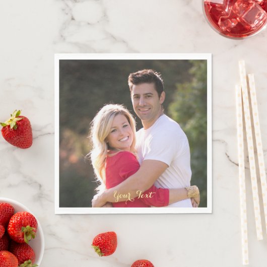 Creëer Custom Photo Text Party Lunch Paper servett Servet (Insitu)