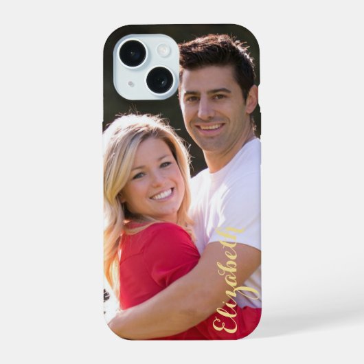 Creëer Custom Photo Text Stijlvolle Slim Fit Waard iPhone 15 Case (Achterkant)