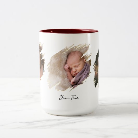 Creëer Custom Photo Text Two-Tone Tea Coffee Mok (Center)