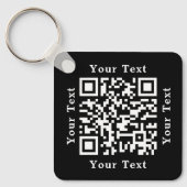 Creëer Custom QR Code Bedrijfsbedrijf Logo Black Sleutelhanger (Voorkant)