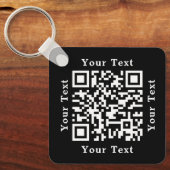 Creëer Custom QR Code Bedrijfsbedrijf Logo Black Sleutelhanger (Voorkant)