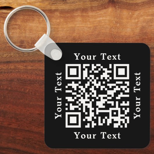 Creëer Custom QR Code Bedrijfsbedrijf Logo Black Sleutelhanger (Voorkant)