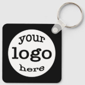 Creëer Custom QR Code Bedrijfsbedrijf Logo Black Sleutelhanger (Achterkant)