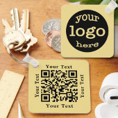 Creëer Custom QR Code Bedrijfsbedrijf Logo Gold Sleutelhanger