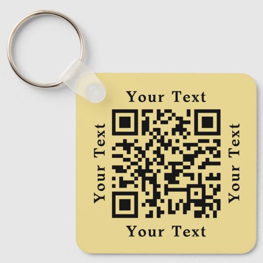 Creëer Custom QR Code Bedrijfsbedrijf Logo Gold Sleutelhanger (Voorkant)