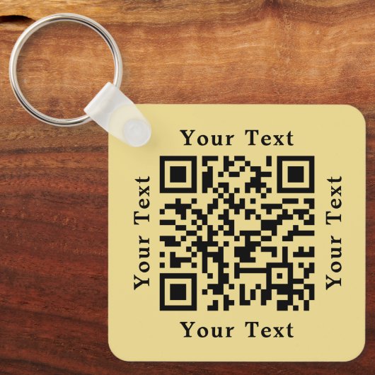 Creëer Custom QR Code Bedrijfsbedrijf Logo Gold Sleutelhanger (Voorkant)