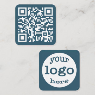 Creëer Custom QR Code Company Logo Eucalyptus Blue Vierkante Visitekaartje