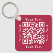 Creëer Custom QR Code Tekst Bedrijf Logo Sleutelhanger (Voorkant)