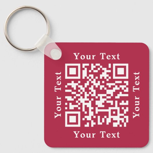Creëer Custom QR Code Tekst Bedrijf Logo Sleutelhanger (Voorkant)