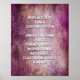 Creëer Custom Quote Brown Raspberry Grunge Texture Poster