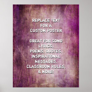 Creëer Custom Quote Brown Raspberry Grunge Texture Poster