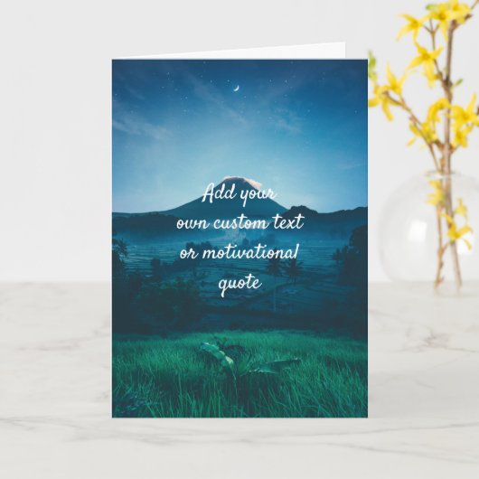 Creëer Custom Quote - Mountain in Dusk Kaart (Gele Bloem)