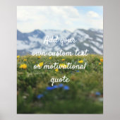 Creëer Custom Quote Poster — Flowers & Mountains (Voorkant)