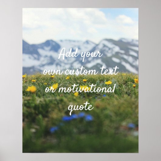 Creëer Custom Quote Poster — Flowers & Mountains (Voorkant)