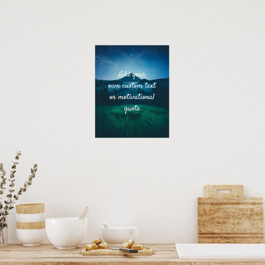 Creëer Custom Quote Poster — Mountain in Dusk (Keuken)