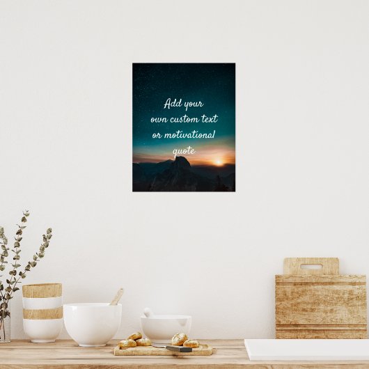 Creëer Custom Quote Poster — Mountain Sunset (Keuken)