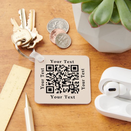 Creëer Custom Scan QR Code Bedrijf Logo Sleutelhanger (Bureau)