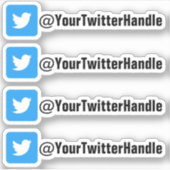 Creëer Custom Twitter Handle Social Media Stickers (Voorkant)