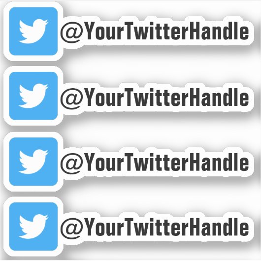 Creëer Custom Twitter Handle Social Media Stickers (Voorkant)