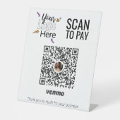 Creëer Custom Venmo for Business Reclamebord Met Voetstuk (Voorkant)