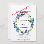 Creëer Custom Wedding Invitation, DIY Wedding Kaar Kaart (Voorkant)
