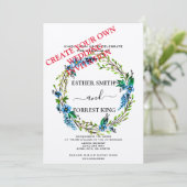 Creëer Custom Wedding Invitation, DIY Wedding Kaar Kaart (Staand voorkant)