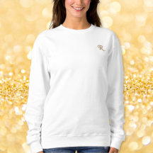 Creëer Custom Womens Gold Monogram Crewneck