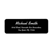 Creëer Custom Zwart Elegant Retouradres Label (Voorkant)