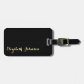 Creëer Custom Zwart Goud Reizen Bagagetas Label Bagagelabel (Voorkant horizontaal)