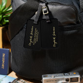 Creëer Custom Zwart Goud Reizen Bagagetas Label Bagagelabel