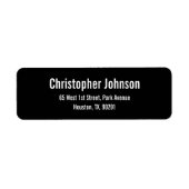 Creëer Custom Zwart Modern Retouradres Label (Voorkant)