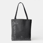 Creëer daisy doedle art op zwart bord tote bag (Achterkant)