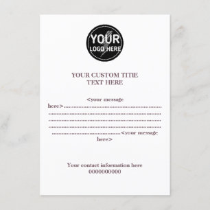 Creëer de aangepaste logo/bewerkbare behuizing van informatiekaartje