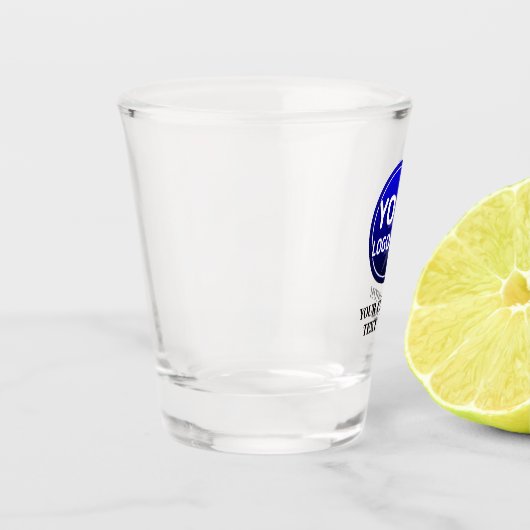 Creëer de aangepaste logo/bewerkbare sjabloon van  shot glas (Links)