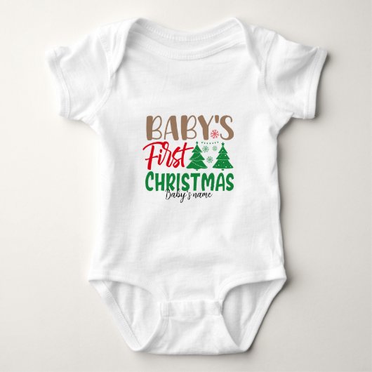 Creëer De eerste kerstdagen van je eigen baby Romper (Voorkant)