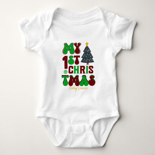 Creëer De eerste kerstdagen van je eigen baby Romper (Voorkant)