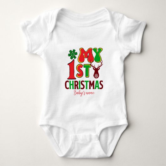 Creëer De eerste kerstdagen van je eigen baby Romper (Voorkant)