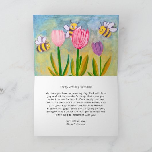 Creëer De verjaardag van de grootmoeder van je eig Kaart (Binnen)