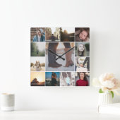 Creëer een Aangepast 13 Sjabloon voor fotocollage Vierkante Klok (Huis)