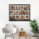 Creëer een Aangepaste fotocollage met 12 foto's Imitatie Canvas Print<br><div class="desc">Kan achtergrondkleur wijzigen - Gebruik uw favoriete foto of afbeeldingen om een leuke keepname te maken om met vrienden te delen.</div>