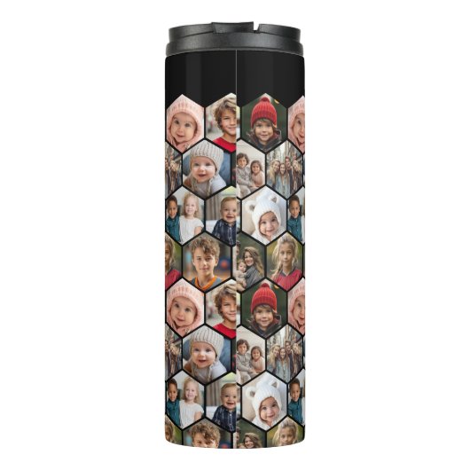 Creëer een aangepaste fotocollage met 12 foto's Na Thermosbeker (Achterkant)