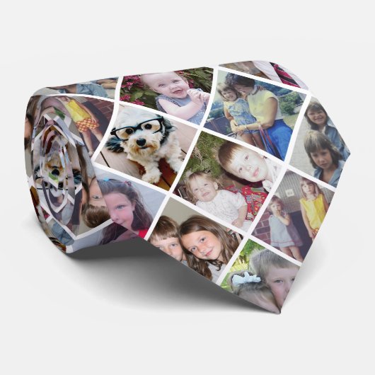 Creëer een Aangepaste fotocollage met 12 foto's Stropdas (Opgerold)