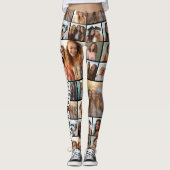Creëer een Aangepaste fotocollage met 14 foto's Leggings (Voorkant)