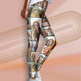 Creëer een Aangepaste fotocollage met 14 foto's Leggings