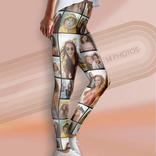 Creëer een Aangepaste fotocollage met 14 foto's Leggings