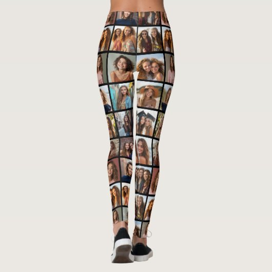 Creëer een Aangepaste fotocollage met 18 foto's Leggings (Achterkant)